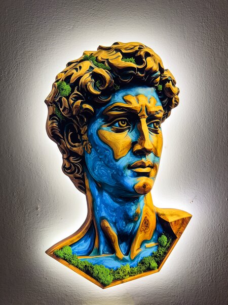Svítící obraz mech David (Michelangelo)