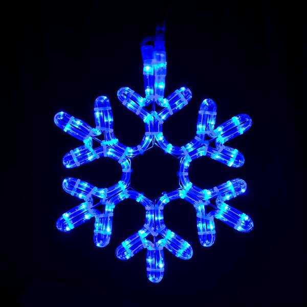 Vánoční LED dekorace, sněhová vločka, STÁLE SVÍTÍCÍ, 39 cm, různé barvy Barva: Teplá bílá