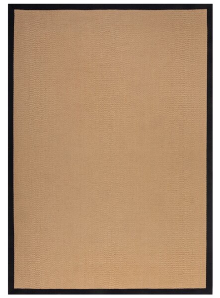 Flair Rugs, Kusový koberec Herringbone Border Kira Black, 120x170, béžová, chodba / předsíň