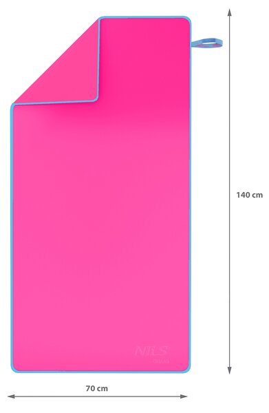 NAR11 RŮŽOVÝ/MODRÝ RUČNÍK Z MIKROVLÁKNA NILS AQUA