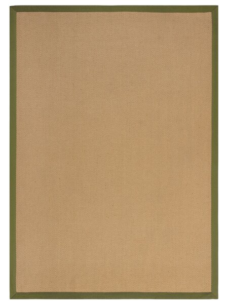 Flair Rugs, Kusový koberec Herringbone Border Kira Green, 120x170, béžová, chodba / předsíň