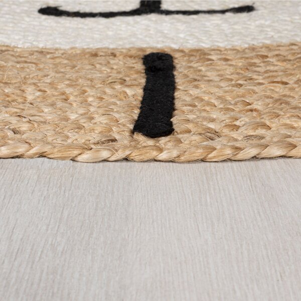 Flair Rugs, Dětský koberec Jute Kids Lion Natural, 100x100 (průměr) kruh, béžová, dětský pokoj