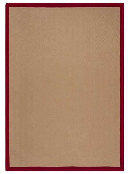 Flair Rugs, Kusový koberec Herringbone Border Kira Red, 120x170, béžová, chodba / předsíň