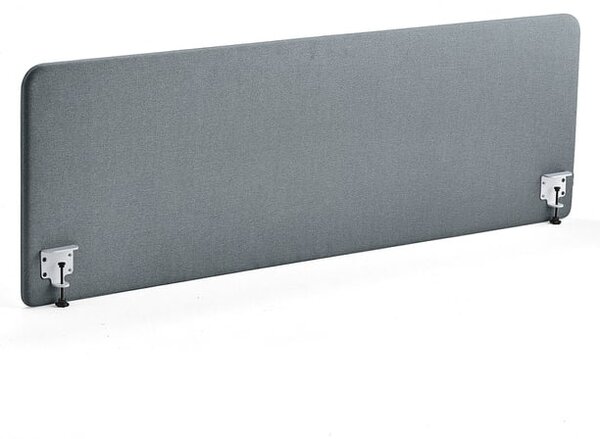 AJ Produkty Stolový paraván ZONE, bílé svorky, 2000X650x36 mm, potah Rivet, modrošedá
