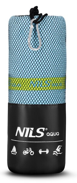 NAR12 SV.MODRÝ/ZELENÝ RUČNÍK Z MIKROVLÁKNA NILS AQUA