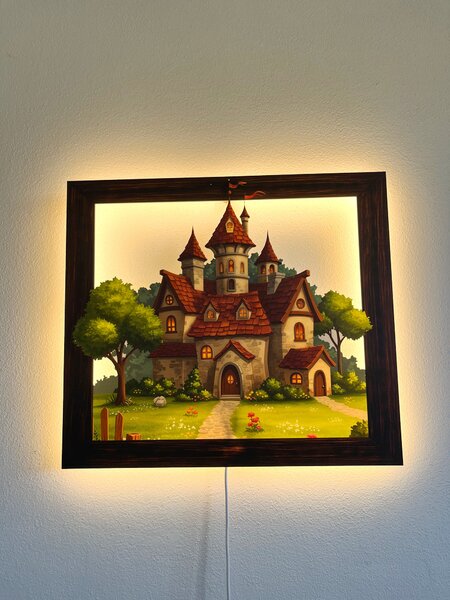 Svítící obraz - Princeznovský hrad - Noční lampa