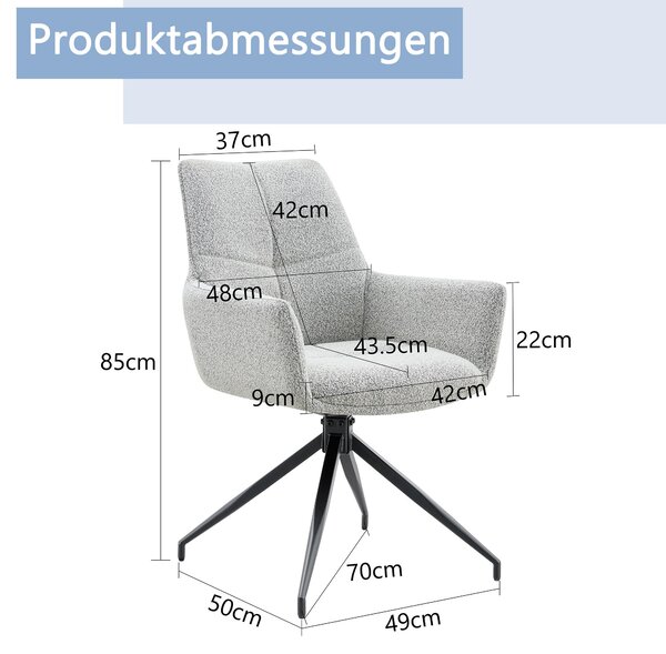 Sada dvou otočných židlí, potahová látka, kovové nohy, otočné o 360°, prodyšné (černá, světle šedá)