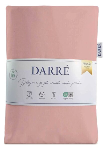 DARRÉ Perkálové bavlněné povlečení Jednobarevné - lososové Velikost: 140 x 200 + 70 x 90