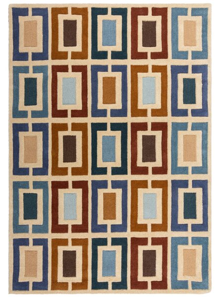 Flair Rugs, Ručně všívaný kusový koberec Illusion Retro Blocks Blue/Multi, 160x230, vícebarevná, ložnice