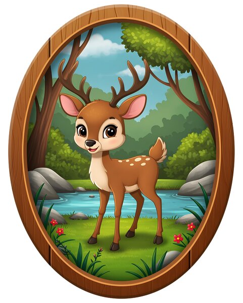 Svítící obraz - Bambi - Noční lampa