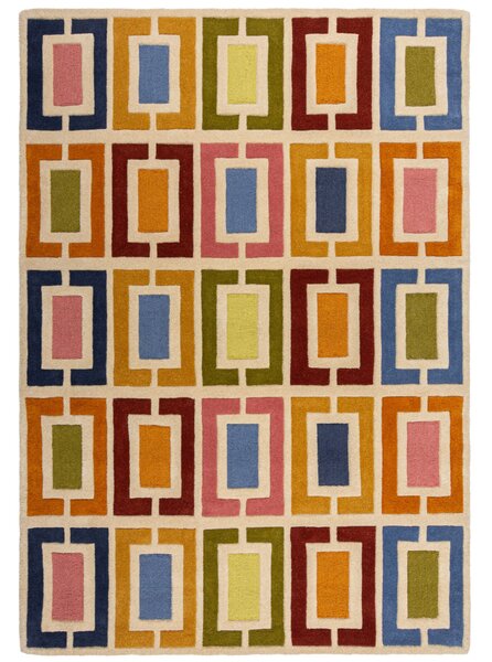 Flair Rugs, Ručně všívaný kusový koberec Illusion Retro Blocks Multi, 80x150, vícebarevná, dětský pokoj