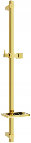 Sprchová kovová tyč s držákem na ruční sprchu a mýdlo MEXEN DQ - 80 cm - zlatá