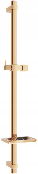 Sprchová kovová tyč s držákem na ruční sprchu a mýdlo MEXEN DQ - 80 cm - rose gold