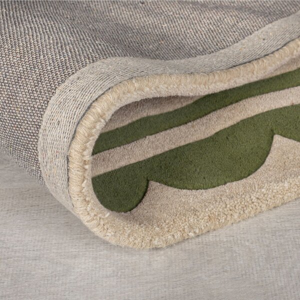 Flair Rugs, Ručně všívaný kusový koberec Lois Scallop Green, 160x230, zelená, chodba / předsíň