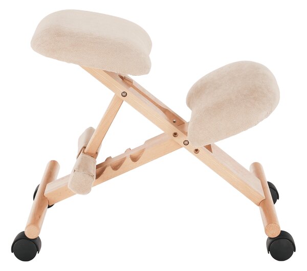 KONDELA Ergonomická klekačka, krémová/buk, GROCO