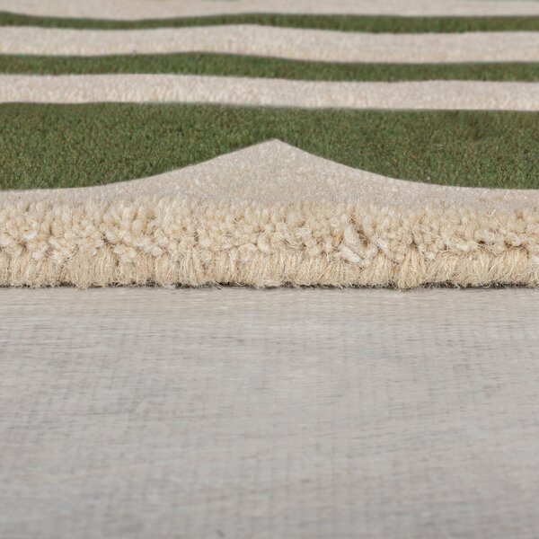 Flair Rugs, Ručně všívaný kusový koberec Lois Scallop Green, 160x230, zelená, chodba / předsíň