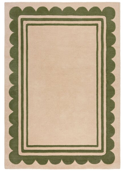 Flair Rugs, Ručně všívaný kusový koberec Lois Scallop Green, 160x230, zelená, chodba / předsíň