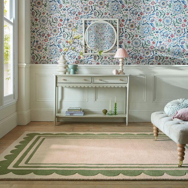 Flair Rugs, Ručně všívaný kusový koberec Lois Scallop Green, 160x230, zelená, chodba / předsíň