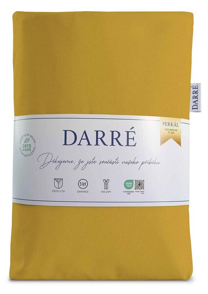 DARRÉ Perkálové bavlněné povlečení Jednobarevné - medově žluté 2 Velikost: 140 x 200 + 70 x 90