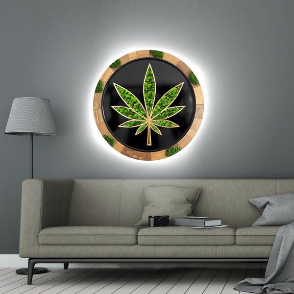 Svítící obraz- Konopný květ