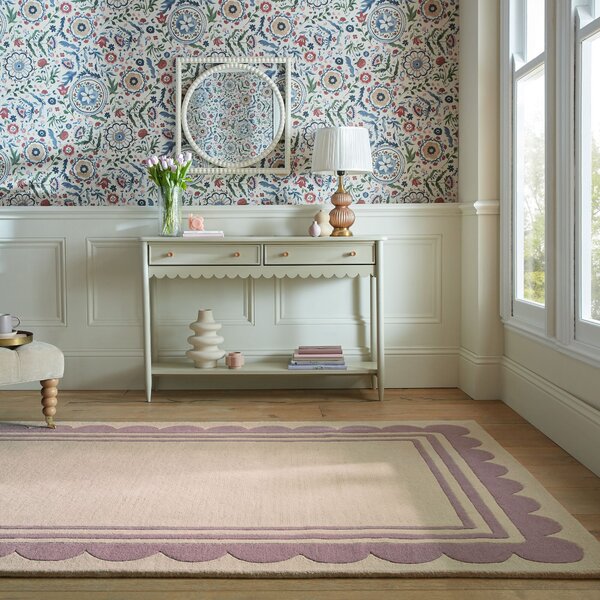 Flair Rugs, Ručně všívaný kusový koberec Lois Scallop Purple, 160x230, fialová, chodba / předsíň