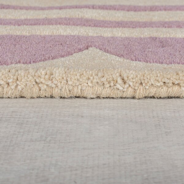 Flair Rugs, Ručně všívaný běhoun Lois Scallop Purple, 80x230, fialová, chodba / předsíň