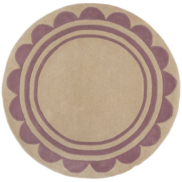 Flair Rugs, Ručně všívaný kusový koberec Lois Scallop Purple kruh, 120x120 (průměr) kruh, fialová, chodba / předsíň