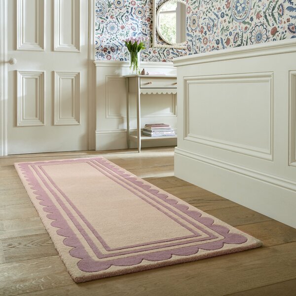 Flair Rugs, Ručně všívaný běhoun Lois Scallop Purple, 80x230, fialová, chodba / předsíň