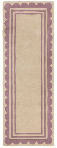 Flair Rugs, Ručně všívaný běhoun Lois Scallop Purple, 80x230, fialová, chodba / předsíň