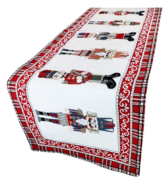 Vánoční gobelínový běhoun na stůl Louskáček Chenille IT035 Barva Béžová Rozměry 40x130 cm