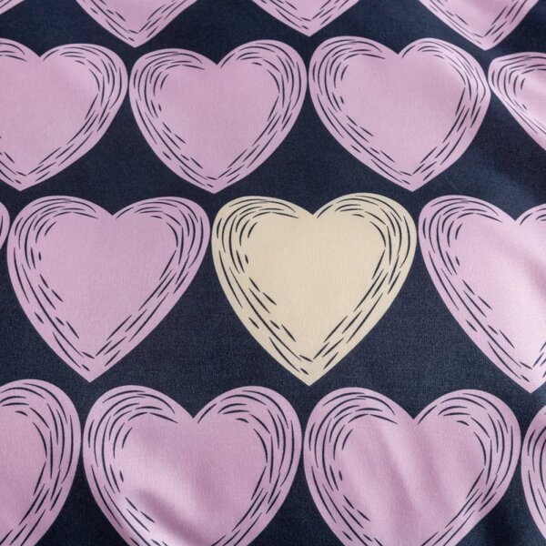 Povlečení z mikrovlákna VIOLET HEARTS světle fialové Rozměr povlečení: 2 ks 70 x 80 cm | 160 x 200 cm