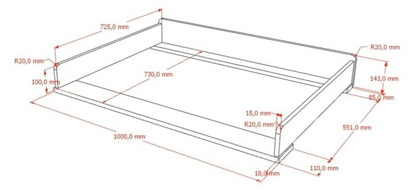 Přebalovací pult (hloubka vhodné komody 55 cm) v dekoru ořechu v tmavě přírodní barvě Ilyas – Vipack
