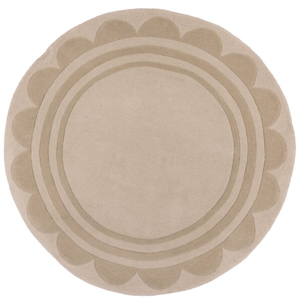 Flair Rugs, Ručně všívaný kusový koberec Lois Scallop Natural kruh, 120x120 (průměr) kruh, béžová, chodba / předsíň