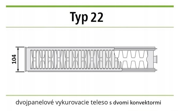 Invena Prov K22, panelový radiátor 550x700 mm s příslušenstvím 1179W a bočním připojením, bílá, INV-UG-91-557-A