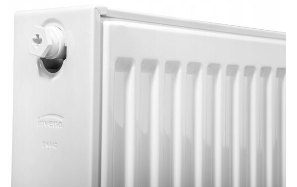 Invena Prov K22, panelový radiátor 550x700 mm s příslušenstvím 1179W a bočním připojením, bílá, INV-UG-91-557-A