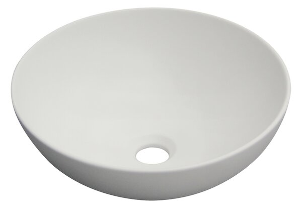 Invena Tinos, keramické umyvadlo na desku 39,5x39,5x13,5 cm, bílá matná, INV-CE-43-001-C