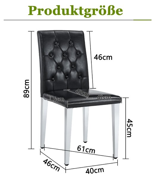 Jídelní židle, sada 4 kusů, vysoký lesk, lehký design, kovové nohy, univerzální (černá + stříbrná)