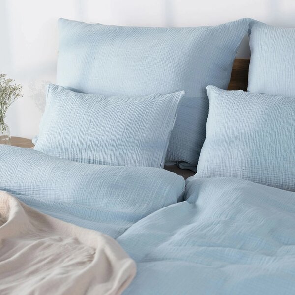 DARRÉ Celoroční mušelínové povlečení Ice Blue - GOTS Velikost: 220 x 200 + 2 x 70 x 90