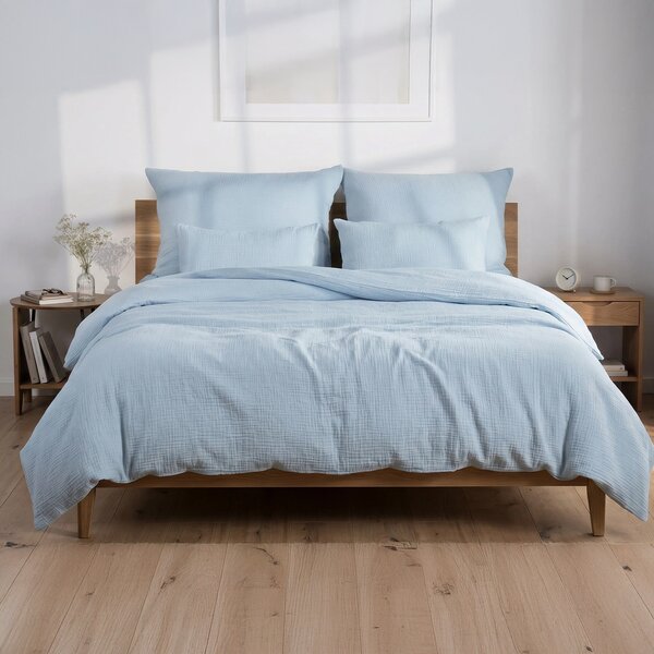 DARRÉ Celoroční mušelínové povlečení Ice Blue - GOTS Velikost: 220 x 200 + 2 x 70 x 90