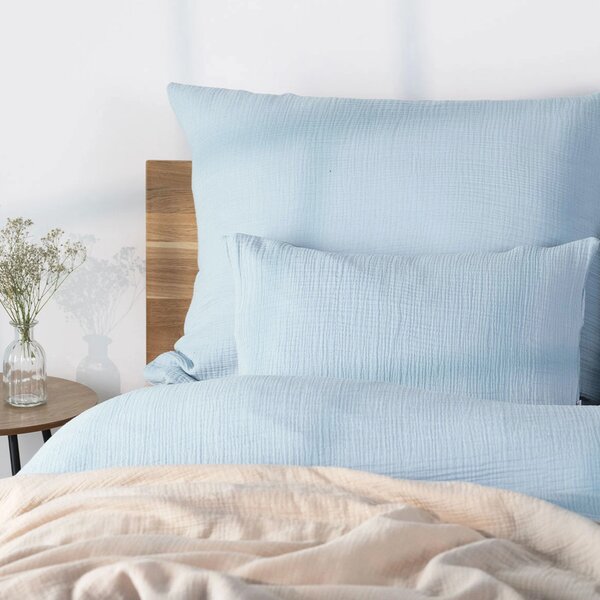 DARRÉ Celoroční mušelínové povlečení Ice Blue - GOTS Velikost: 220 x 200 + 2 x 70 x 90