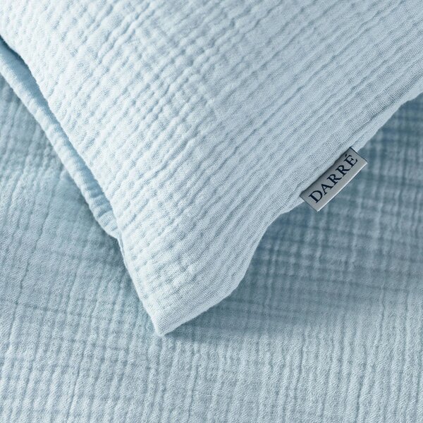 DARRÉ Celoroční mušelínové povlečení Ice Blue - GOTS Velikost: 220 x 200 + 2 x 70 x 90
