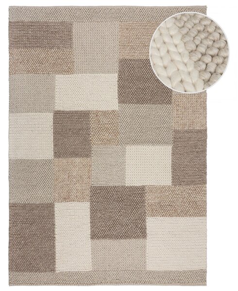 Flair Rugs, Ručně tkaný kusový koberec Minerals Patchwork Natural, 120x170, béžová, chodba / předsíň