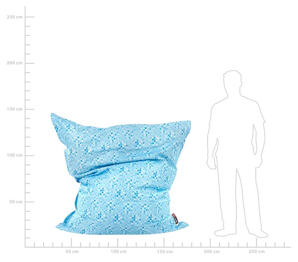 Potah na sedací vak FUZZY 140 cm 180 cm Modrá