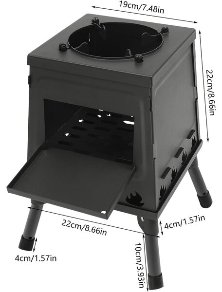 Venkovní ohniště/krb – Černá barva – Ocel – 3,6 kg – Určeno pro venkovní použití – Přenosné