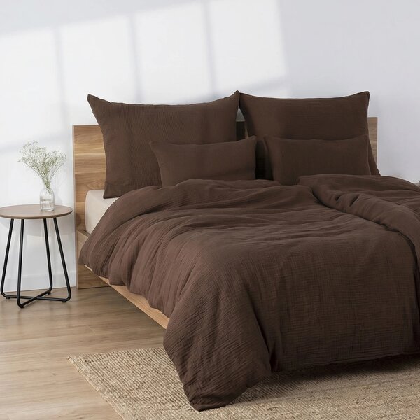 DARRÉ Celoroční mušelínové povlečení Chocolate - GOTS Velikost: 140 x 200 + 70 x 90