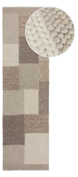Flair Rugs, Ručně tkaný běhoun Minerals Patchwork Natural, 60x230, béžová, chodba / předsíň