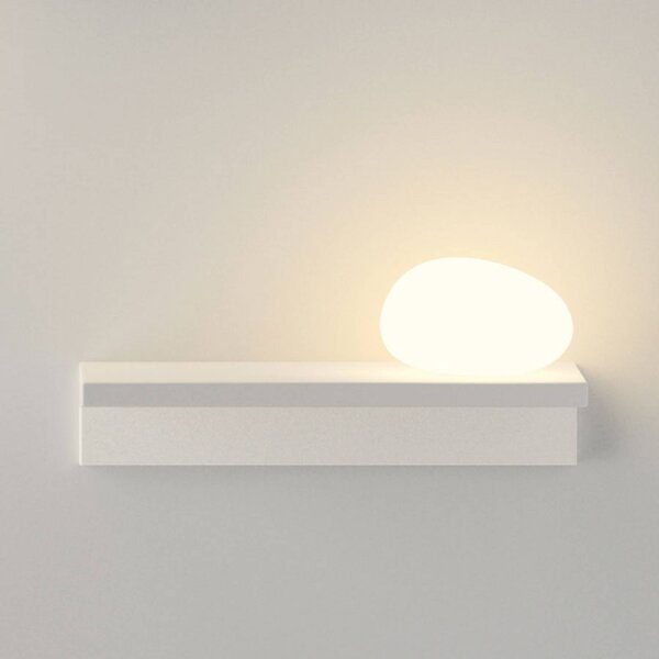 Vibia LED nástěnné světlo Suite, kámen vpravo, bílé, 14 cm, Bílá / opál, Obývací pokoj / jídelna, Plast, Design