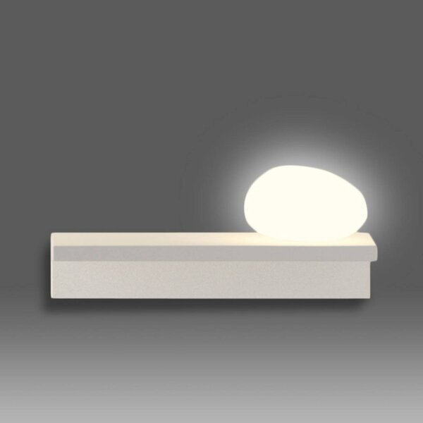 Vibia LED nástěnné světlo Suite, kámen vpravo, bílé, 14 cm, Bílá / opál, Obývací pokoj / jídelna, Plast, Design
