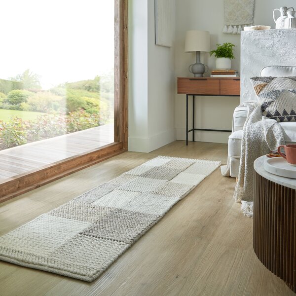 Flair Rugs, Ručně tkaný běhoun Minerals Patchwork Natural, 60x230, béžová, chodba / předsíň