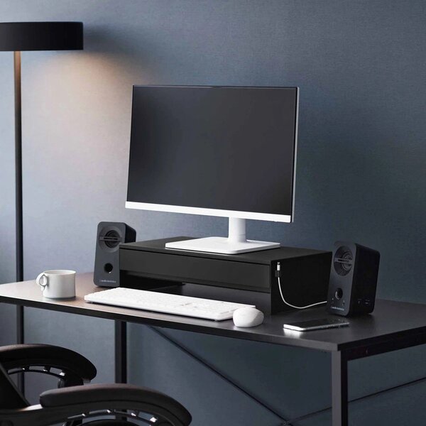Černý kovový stojan na monitor Tower – YAMAZAKI
